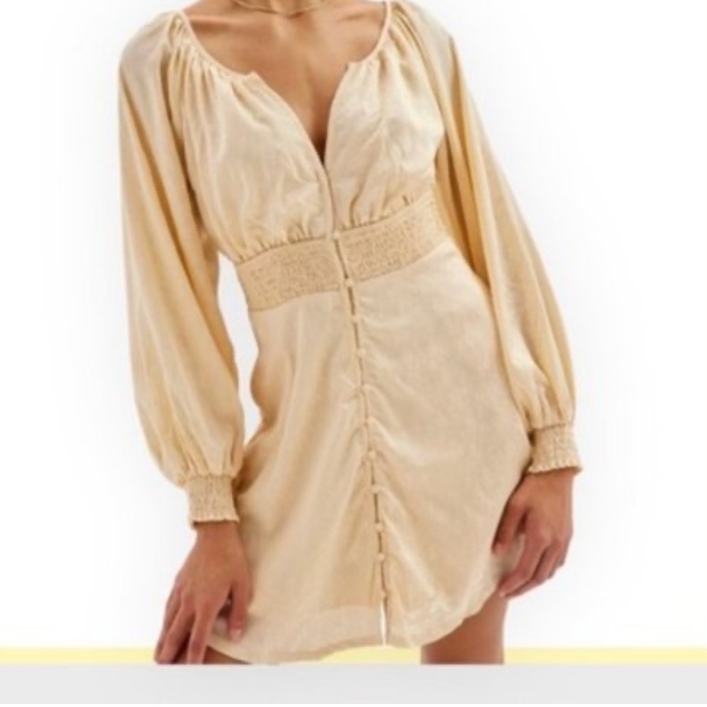 Urban Outfitters Beige Long Sleeve Dress